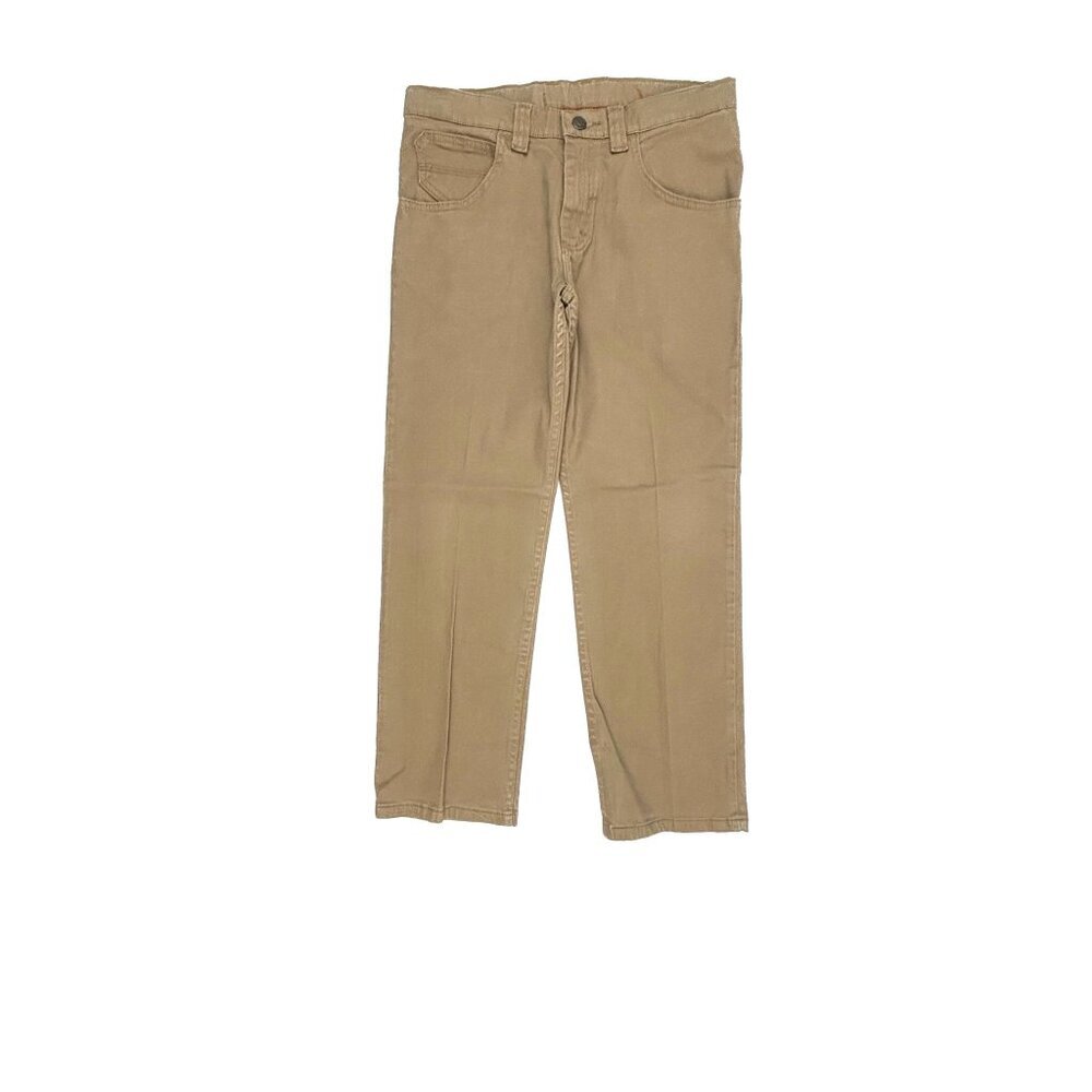 Wrangler Jeans Boys 12 Husky Beige Straight Leg Adjustable Waist 5SCHWK2